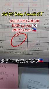 Sulit talaga ang O.T sa Korea 🇰🇷🇰🇷 1month na o.t namin na pinoy dito sa aming company! Kaya pagbutihin ang pag aaral ng Korean sa mga eps aspirant🫰 #OfwinSouthKorea #epsworker | Wilson Sunga