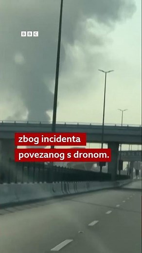 Dim i požar u blizini aerodroma u Dubaiju | BBC News na srpskom #dubai #iran #izrael #amerika #vesti