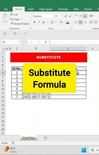 || How to use substitutes formula in excel | Replace Words | Excel for beginners ||