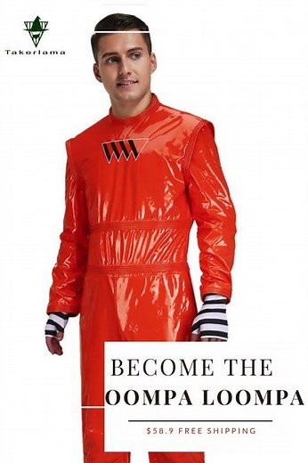 Oompa Loompa Cosplay Costume Willy Wonka Chocolate Factory Theme Party Suit #Takerlama