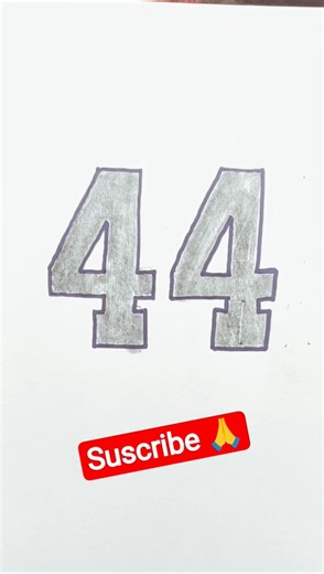 Amazing 3D Shading Number 44 Drawing ✏️🔥#art #youtubeshorts #shortsfeed #artist #viralvideo