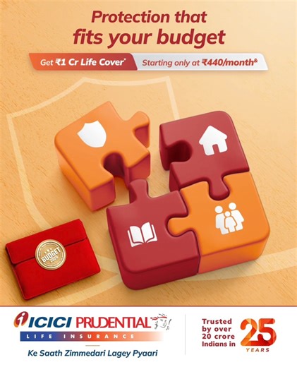 Protecting your family should always be within budget. Get ₹1 crore life cover* starting at ₹440/month with ICICI Pru iProtect Smart Plus Visit: https://shorturl.at/O5irV #ICICIPruLife #ICICIPrudentialLife #lifeinsurance #IPSP #Budget | ICICI Prudential Life Insurance