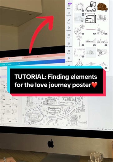 📌How to find the perfect element for the perfect poster ✨LINK IN BIO✨ 🫧This is my go-to method for line drawings & doodles 🖊️ Comment POSTER if you want more tips & tricks 🤍 #tutorials #canva #giftidea #giftforhim #valentinesday