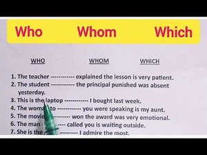 English Grammar Exercise: WHO vs WHOM vs WHICH | What is the Difference?🤔 Easy English Rules & Quiz