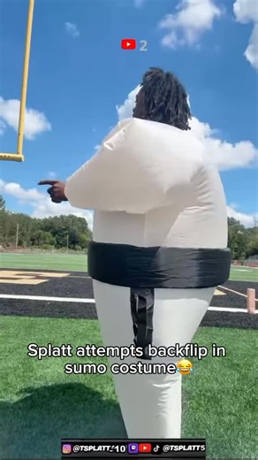 @50shot_0fficial on Instagram: "Splatt attempts backflip in sumo costume"