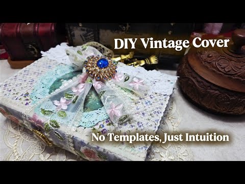My First Handmade Junk Journal 🧵 DIY Vintage Lace Cover (No Pattern)✨