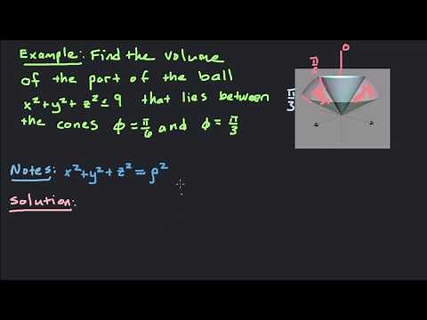 Triple Integral in Spherical Coordinates to find Volume :: Under Sphere Between Two Cones.