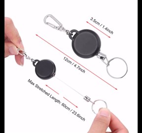 Amazon.com : Retractable Key Chain Stainless Steel Wire Rope 60CM Retractable Badge Holder Keychain Anti Lost Keyring Spring Snap Key Chain Clip for Key Lanyard ID Badge Reels : Office Products