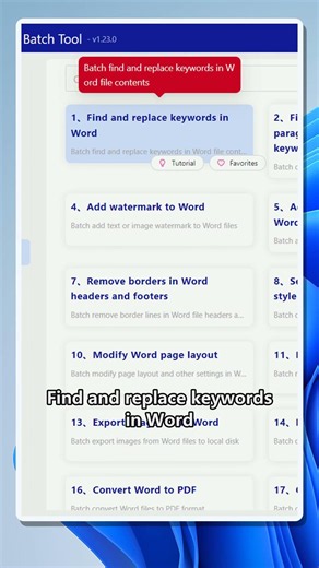 Batch replace multiple keywords in many Word files