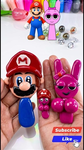 Mario or Pinky Who Does This Baby Look Like? #mario #pinky #sprunki #mixclay #satisfying #funny #art