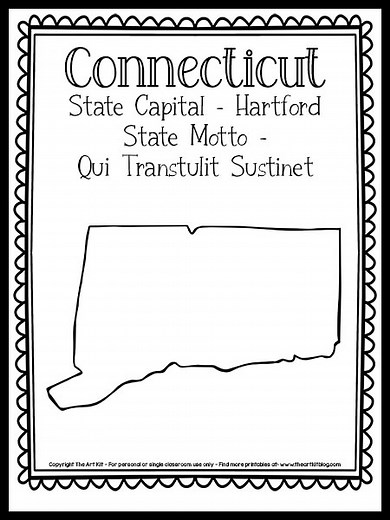 {Free Printable} Connecticut State Outline Coloring Page