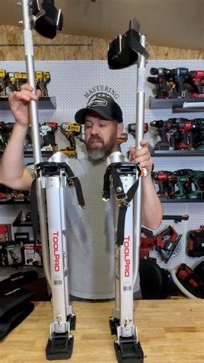 ToolPro Aluminum Adjustable Stilts 24”-40” #drywall #construction #constructionlife #stilts #protools #constructionworker #toolpros | Mastering Mayhem