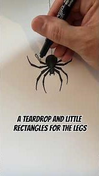 Creepy! How to draw a spider, the easy way! #drawingtutorial #halloween #spider #drawing #art