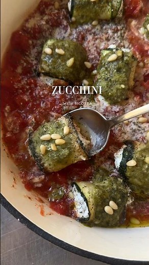 Zucchini Rolls with Ricotta in Tomato Sauce #sofiaafoodie #recipe #zucchini #ricotta