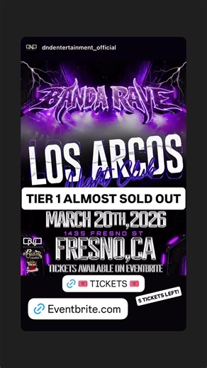 Few tickets of $10 left!!!! Get your tickets asap EVENTBRITE.COM search 🔍 Banda Rave #arcosnightclub #fresno #centralvalley #559 #fyp