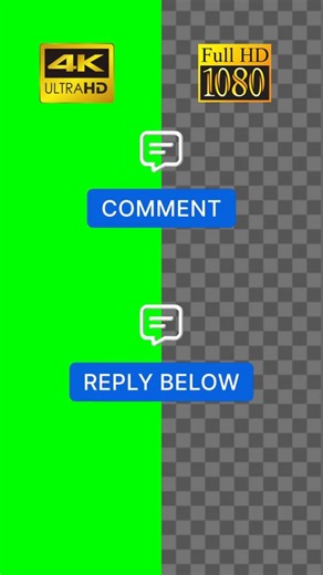 Comment or Reply Below | Shorts CTA Animation | Green Screen & Transparent Vertical