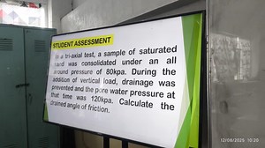 In a tri-axial test, a sample of saturated sand was consolidate... | Filo