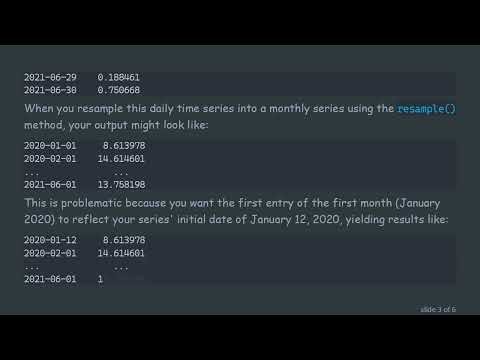 How to Maintain the First Date When Resampling a Pandas Time Series Monthly