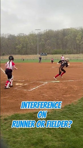 Runner or Fielder?! 🤔 Interference on Grounder to Shortstop | 14U Fastpitch Softball🔥 #softball