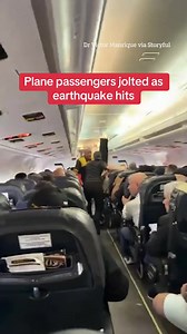 This is the moment plane passengers were left panicked as two huge earthquakes rocked Venezuela. Footage shows the plane cabin violently shaking as passengers suffered the ground-level turbulence. #Venezuela #Earthquakes #Airport #Plane #WorldNews