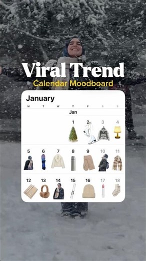 The viral calendar moodboard❄️ so easy with Zebra app #photoediting #contentideas #moodboard