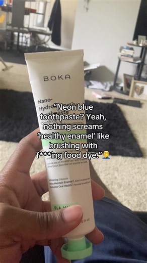 “The other day I saw someone brushing with this neon blue whitening paste, and I just thought… yeah, your teeth are about to hate you. And sure enough, two minutes later they’re complaining about sensitivity. Seriously, I don’t get it — people keep buying these ‘sensitive’ or whitening toothpastes and then act surprised when their teeth still f**ing hurt. Most of that stuff doesn’t do jack for your enamel. It’s like painting over a cracked wall—the cracks are still there, just hidden. That’s why
