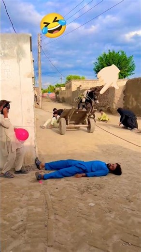 🤣🚀Balloon Hit Man Collapses! (Epic Village Funny Video) #funny #village #villageprank #shorts