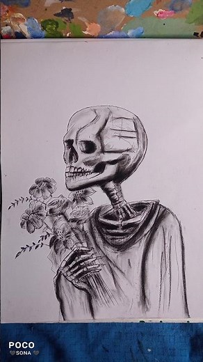How to Draw a Skeleton (Step by Step) #trending #youtubeshorts #short