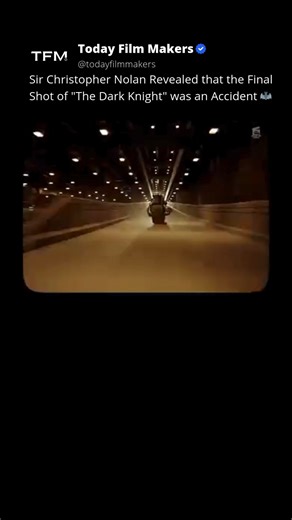 6.2K views · 32 reactions | Sir Christopher Nolan Revealed that the Final Shot of "The Dark Knight" was an Accident 驪 @spaceofcinema Follow @todayfilmmakers for the Latest Filmmaking Tutorials & Tips  ➡ @todayfilmmakers ➡ @todayfilmmakers ➡ @todayfilmmakers No Copyright Intended: DM for Credit/Removal  #todayfilmmakers #filmmaking #videography #filmmakinglife #cinematography #film #batman | Today Film Makers | Facebook