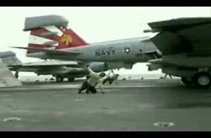Navy soldier vs. Jet engine.