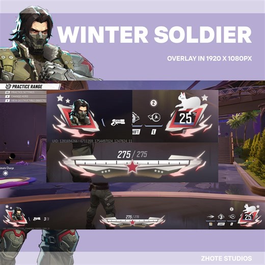 Animated Winter Soldier Bucky Overlay | Marvel Rivals Overlay Inspired | Streamer Graphics | Marvel Rivals Hud Overlay | Vtuber Assets | Obs - Etsy