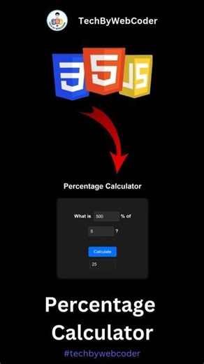 Day 33: How To Build a Percentage Calculator Using HTML, CSS & JavaScript (For Beginner)
