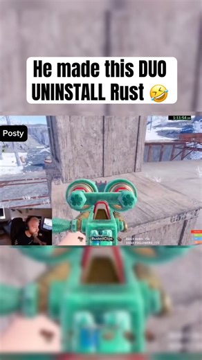 Posty makes a DUO uninstall Rust ☠️🤣 #rustclips #rustpvp #rust #rustshorts #rustconsole #rustgame