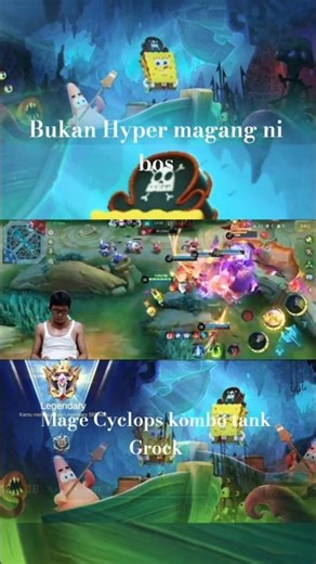 gameplay mage Cyclops kombo Grock #spongebob #cyclopshyper #mlbbindonesia