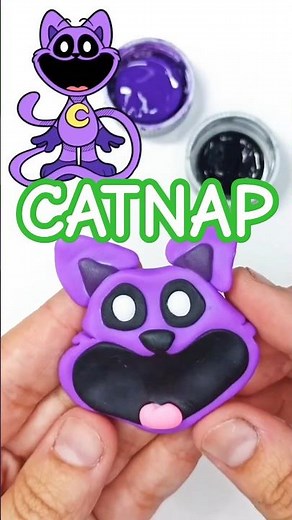HOW TO MAKE CATNAP FROM POPPY PLAYTIME OUT OF CLAY 🙀🌙#poppyplaytime #catnap #clay #art #claymodeling