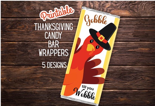 Thanksgiving Candy Bar Wrapper, Editable Chocolate Bar Label, Fun Printable Party Favor, Instant Download - Etsy
