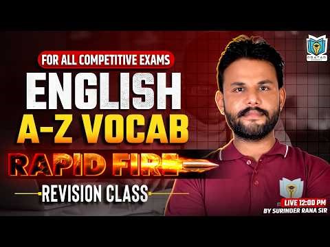 English Vocabulary A–Z | Rapid Fire Revision Session for All Competitive Exams | Surinder Rana #29