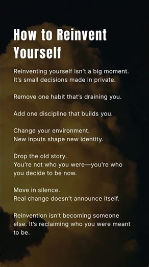 How to Reinvent Yourself