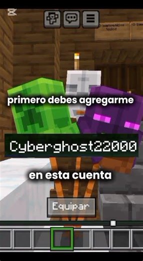 Invitación para jugar minecraft