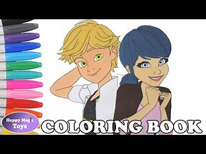 Marinette and Adrien Coloring Book Pages Miraculous Ladybug and Cat Noir Coloring Pages Kids Art