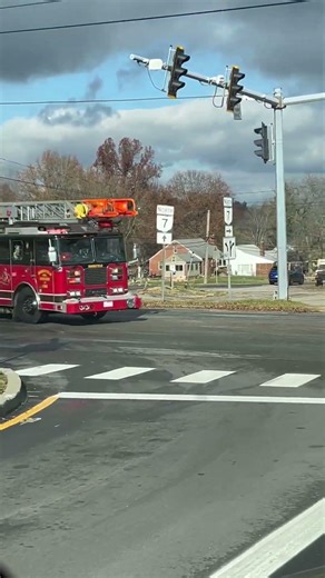 Ladder 18 responding to a reported Structure Fire 11/25/25