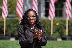 Watch Justice Ketanji Brown Jackson take the judicial oath on Thursday and officially become the first Black woman to serve on the Supreme Court. She replaced Justice Stephen Breyer, who retired. https://nyti.ms/3AgEqQt | The New York Times