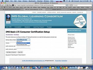 IMS Basic LTI Certification Example Using Moodle