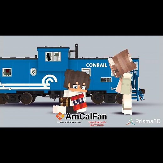 Terronova(ft. conrail caboose)|| minecraft animation || #train#conrail#railmodel #minecraft #railcar