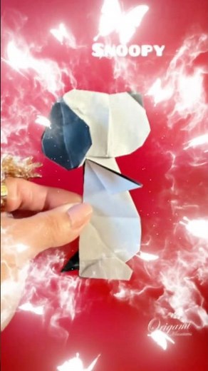 Super Cute Origami Snoopy #origami #snoopy #papercraft #diyprojects #cartoon #cute #charliebrown