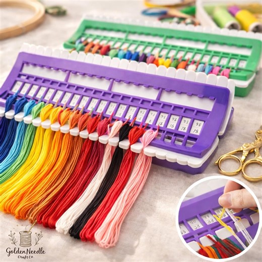 Embroidery Floss Organizer Board 30 or 50 Slots, Thread Storage Holder