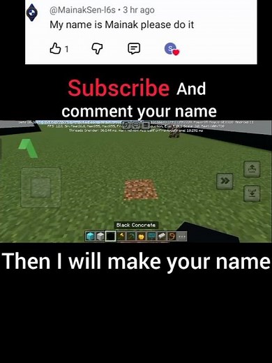making subscriber's name in Minecraft #minecraft