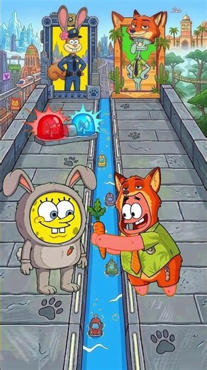 Zootopia - SpongeBob Judy VS Patrick Nick
