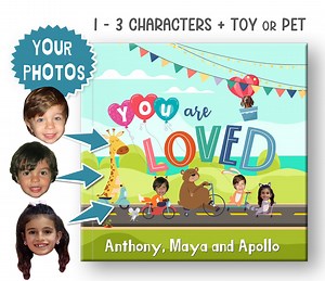 Personalized Book With Child's Photos︱custom for Multiple Kids, Add a PET or Special Stuffed Toy ︱"you Are Loved" Personalized Storybook - Etsy UK