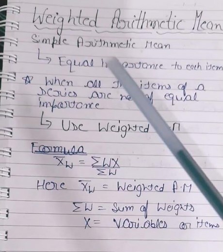 Formula of Weighted Arithmetic Mean #statistics #arithmeticmean